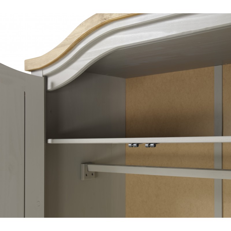 Corona Grey Wax 4 Door Arch Top Wardrobe